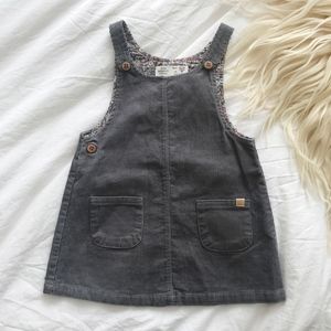 ZARA baby girl corduroy pinafore dress sz 12/18 m